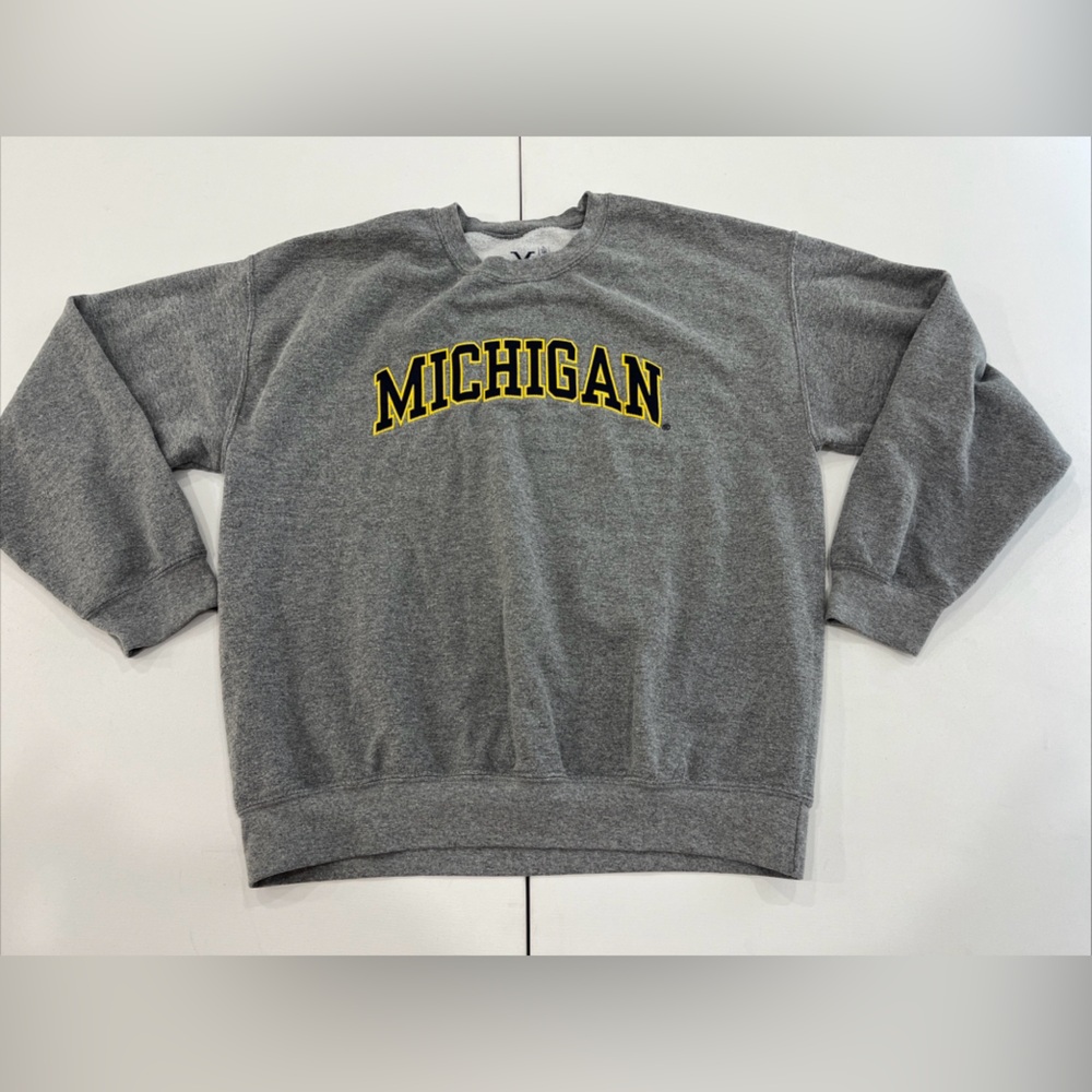Vintage Michigan Wolverines Valiant Reverse Weave Sweatshirt Gray Size Large